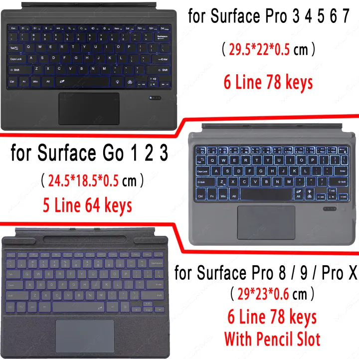 Backlit%20Keypad%20for%20Microsoft%20Surface%20Pro%203%204%205%206%207%208%209%20X%20Go%201%202%203%20Trackpad%20Wireless%20Magnetic%20Keyboard%20Arabic%20%C3%91%20Korean%20AZERTY%20-%20Image%207