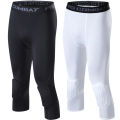 Men's Sports 3/4 Cropped Pants Padded Running Leggings Mens Joggers Elastic Compressions Sweatpant Football Basketball Trousers. 