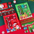 FS 6 PCs stationery set Christmas cute red box ready to ship from Thailand. 