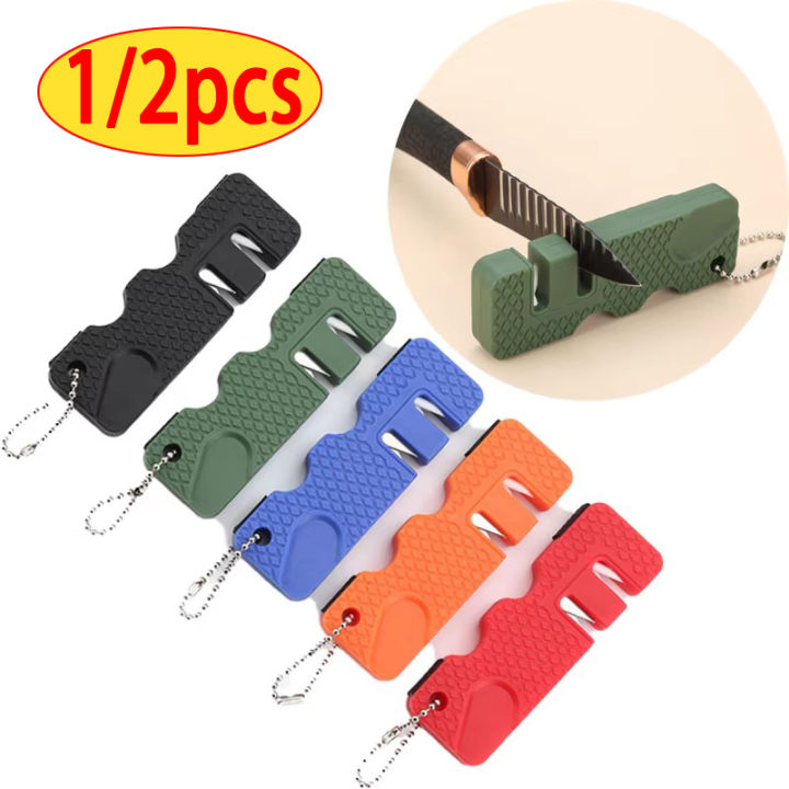 Mini Ceramic Multipurpose Keychain Whetstone Carbide Knife Pocket Portable Knife Sharpener Diamond Tools Scissor Sharpen Fish