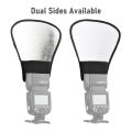 Portable Universal Camera Flash Reflector Speedlite Bounce Diffuser Board with Silver & White Reflective Surface for Canon Nikon. 
