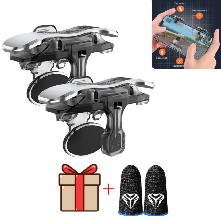 X8 Mobile Game Trigger For PUBG Phone Gaming 6 Finger Trigger Sensitive ...