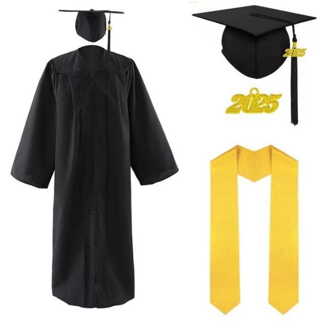 high quality graduation gown cap 2025 tassel and stole)sash