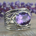 1 Pcs Vintage Bohemian-Style Purple Synthetic Zircon Ring Suitable for Woman Everyday Wear or Special Occasion Parties. 