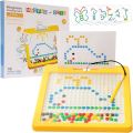 Magnetic drawing board toy for kids - Montessori Educational puzzle toy-doodle board with magnetic beads for boys & girls - size 9*7.5 inches. 