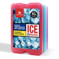 4 Ice packs for Lunch Box, Freezer Ice packs Slim Long Lasting Cool packs for Lunch Bags and Cooler. 
