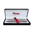 Pentel ball pen B810 + A810 Pentel 0.5mm silver handle with box. 