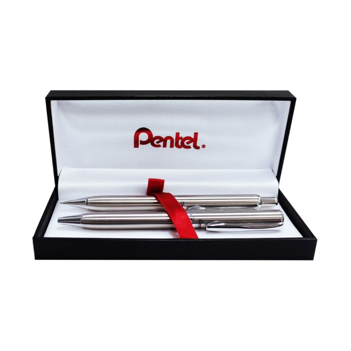 Pentel%20ball%20pen%20B810%20+%20A810%20Pentel%200.5mm%20silver%20handle%20with%20box%20-%20Image%202