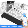 Mini Portable A4 Thermal Printer Bluetooth-compatible Photo PDF Printing Machine Folded Rolls Paper for Office Home Travel. 