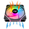 Aigo AM12 Rgb Fan Ventoinha PC Controladora 120mm Computer Case Fan Kit 6pin Water Cooler CPU Cooling Fans Argb 12cm Ventilador. 