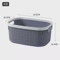 Multipurpose Storage Baskets Set – 3 Sizes – White, Purple, Dark Grey – Durable Plastic Organizer Bins with Handles for Kitchen, Pantry, Closet, Bathroom – Rattan Design Storage Boxes for Home and Office. 