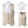 2024 Vest Men Renaissance Steampunk Coat Gothic Jacquard Waistcoat Single Breasted Business Formal Dress Vest for Suit.
