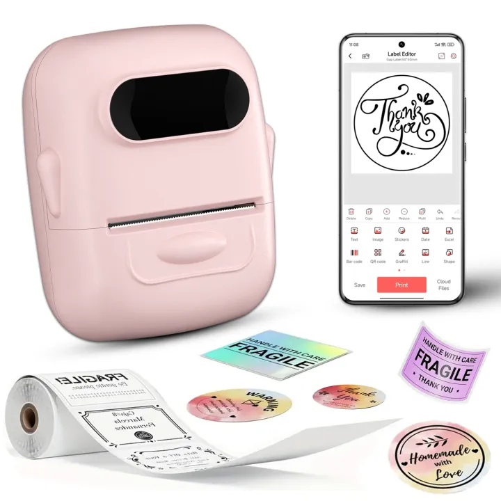 Wireless Label Printer P50 Inkless Bluetooth-compatible Thermal Label ...