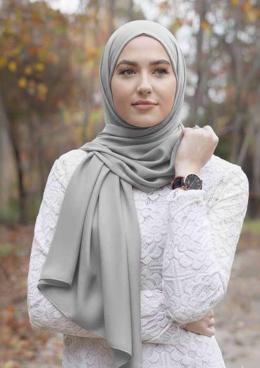 Chiffon%20Georgette%20Hijab%20For%20Girls%20And%20Women%20Summer%20Stole%20Scarf%20Lightweight%20Head%20Covering%20New%20Arrival%20Trendy%20Fashion%20Design%20-%20Image%203