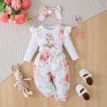 3PCS Clothes Outfits for 1-24Months Newborn&Toddler Baby Girl Long Sleeves Romper+Flower Strap Pants Cute Christmas Costume. 