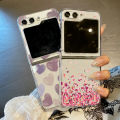 Love Heart Pattern Clear Phone Case For Samsung Galaxy Z Flip 7 FE 6 5 4 3 Transparent Folding Cover For Samsung Z Flip5 Flip6. 