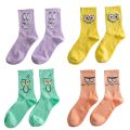 Cartoon SpongeBobs Women's Socks High Quality Fashion Men's Women Sock Printed Casual Hip-Hop Personality Adult Couple Stockings.