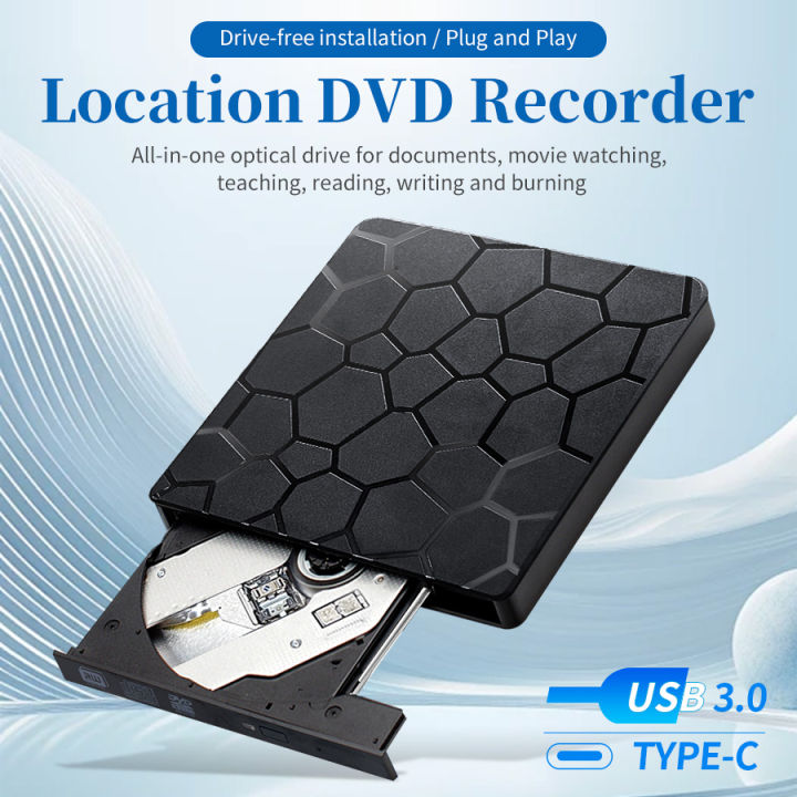 Computer Vcd 2in1 USB3.0 TypeC Slim External DVD VCD CD Writer Optical Drive Burner ...
