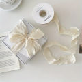 Bohemian Pleated Fabric Ribbon for  & Bouquets. Textured Ribbon for Crafts, Weddings, Festive Decor (1 Roll). 