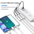 1 In 3 Out USB Type C HUB Car Usb Splitter Cable Multifunction Adapter Cord Charging Cable 4 Port for iPhone Android Smart Phone.
