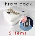 Ihram Ehram Ahram for Men for Hajj and Umrah - 2 pcs Cotton microfiber bath Towels - Hygienic Natural 100% Turkey Cotton 110 x 220 cm Men's Religion Ihram Clothing,White CLOTHING SUPER SOFT 5 pices set. 