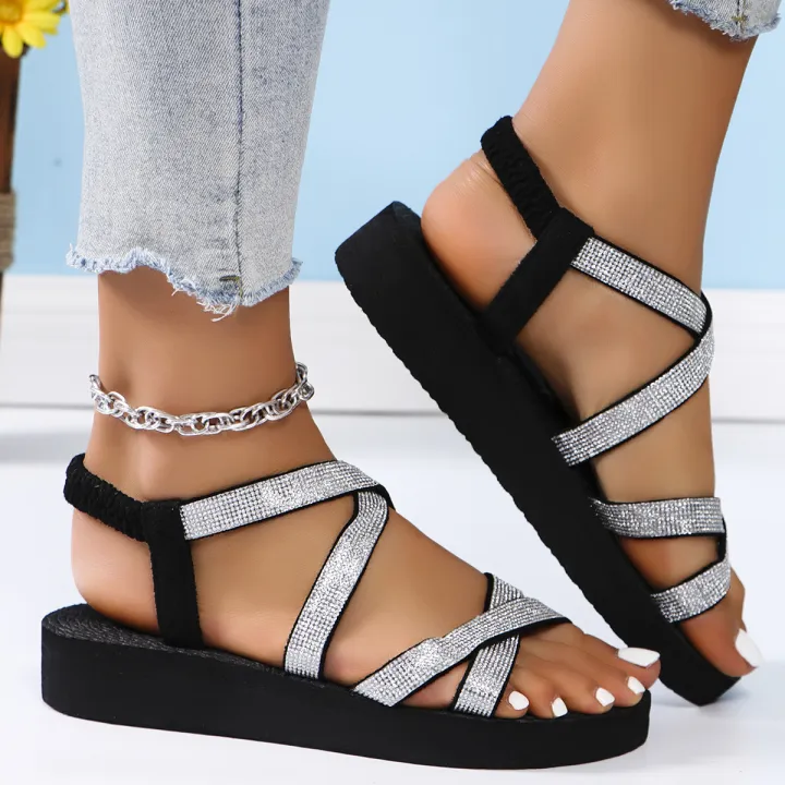 Women's%20fashion%20trend%20anti-slip%20wear%20comfortable%20soft%20soled%20bright%20sandals%20with%20belt%20-%20Image%203