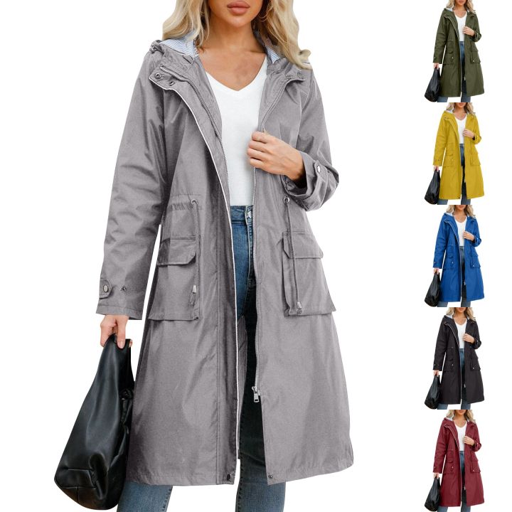 Women's%20Chic%20Hooded%20Long%20Sleeved%20Solid%20Color%20Trench%20Coat%20With%20Striped%20And%20Straight%20Tube%20Jacket%20Elegant%20British%20Style%20Windbreake%20-%20Image%205