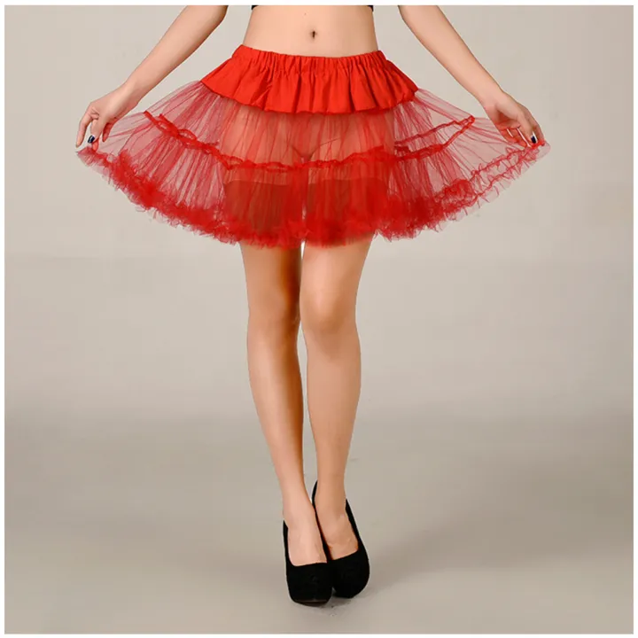 Women%20Girls%20Ruffled%20Short%20Petticoat%20With/No%20Hoop%20Solid%20Color%20Fluffy%20Bubble%20Tutu%20Skirt%20Puffy%20Half%20Slip%20Prom%20Crinoline%20Underskirt%20-%20Image%207