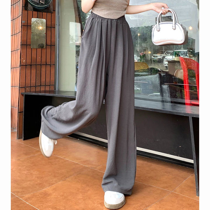 Summer%20Women%20Sweet%20Colorful%20Ice%20Silk%20Pants%20Lady%20Baggy%20Versatile%20Elastic%20Straight%20Leg%20Trousers%20Female%20Wide%20Leg%20High%20Waisted%20Pants%20-%20Image%205