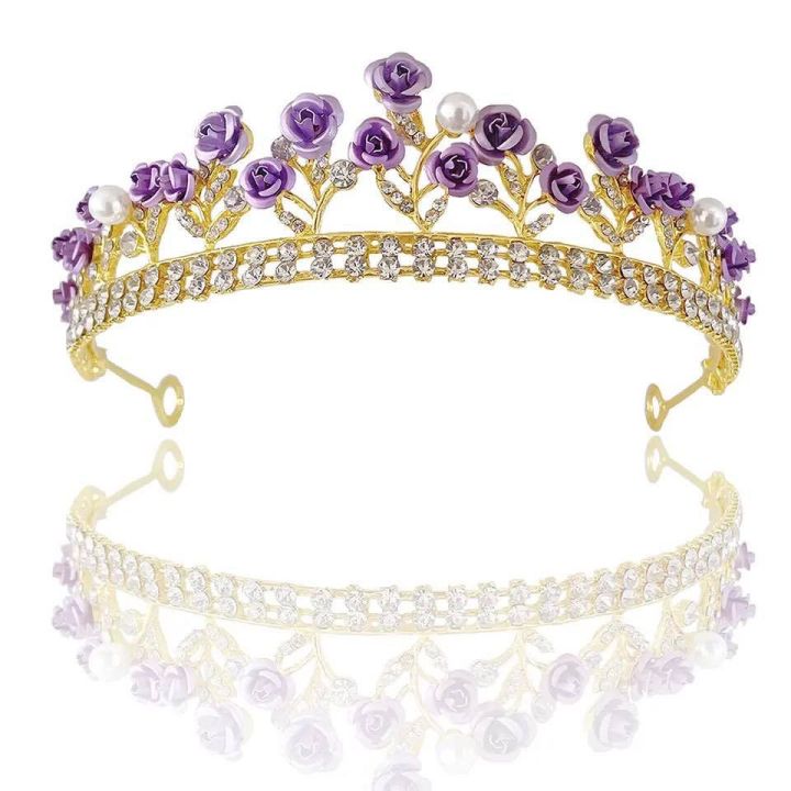 Purple%20Rose%20Rhinestone%20Crown%20%20Crystal%20Wedding%20Bridal%20Tiara%20Crown%20Rhinestone%20Headbands%20Hair%20Hairband%20-%20Image%204
