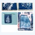 100/200ml Cyanotype Liquid DIY Kit Fabric Printmaking Textile Linen Fabric Wood Making Liquid Sponge Brush Paper Cyanotype Sets. 