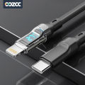 PD 27W Fast Charge Cable LCD Display Transparent Shell Data Transfer, USB A Type-C to Lightning Cord for iPhone 14 Pro Max/13/12.