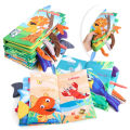 Baby 8 Page Tail Cloth Book Cartoon Animals Touch And Feel Infant Soft Books Development Interactive Early Education Toys. 