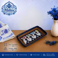 Blue Pottery Small Tray 5 Inches | Ceramic Serving Dish | Dinner Serving Trays | Handmade and Handpainted Multani Blue P