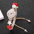 Fashion Beads strap Women Watches Ladies Casual Arabic Dial Quartz Wristwatch Reloj Mujer Girls Clock (Without Box).