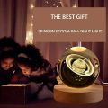 Gift Festival USB LED night light, Galaxy Crystal Ball lamp, 3D planet moon lamp, home decoration. 