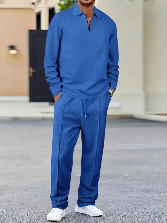 New%20Spring%20And%20Autumn%20Fashion%20Men's%20Solid%20Color%20Waffle%20Leisure%20Suit,%20Lapel%20Multi-Functional%20Loose%20Sportswear%20Men's%20Leisure%20Suit%20-%20Image%203