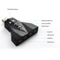 USB Virtual 7.1 Independent Sound Card Airplane Shaped Sound Card Computer Driver Free External Desktop Laptop. 