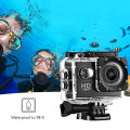4K Ultra HD Action Camera 3MP 900mAh Underwater Waterproof Case Outdoor Sports Helmet Video Recording Cameras With 2.0 HD Screen.