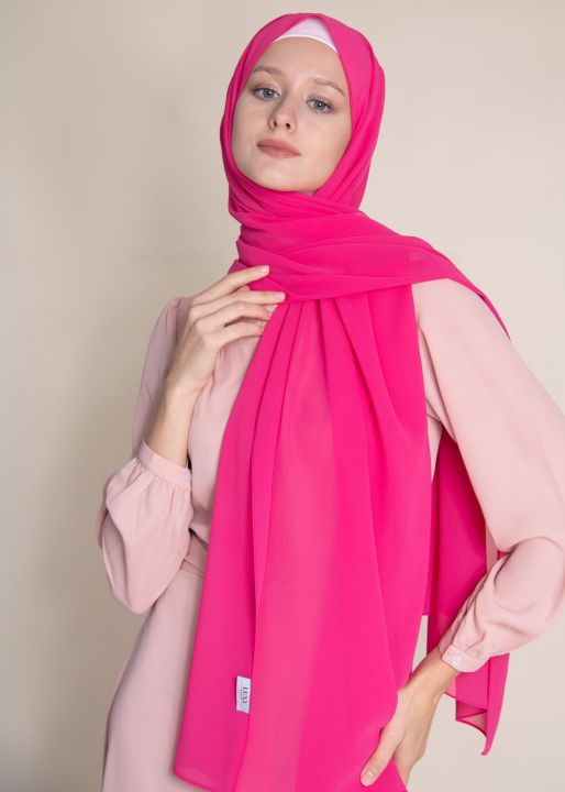 Plain Chiffon Georgette Hijab Stoller Scarf-Multicolor Stoller For Girls and Womens