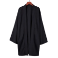 2024 New Men's Long Solid Color Japanese Kimono Poncho Summer Casual Loose Women's Yukata Haori Beach Black Hiyoshi Shirt Jacket. 