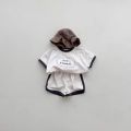 TZ24047 Summer New Sports Style Set New Letter Baby Round Neck Simple Casual T-shirt Shorts Two Piece Set. 