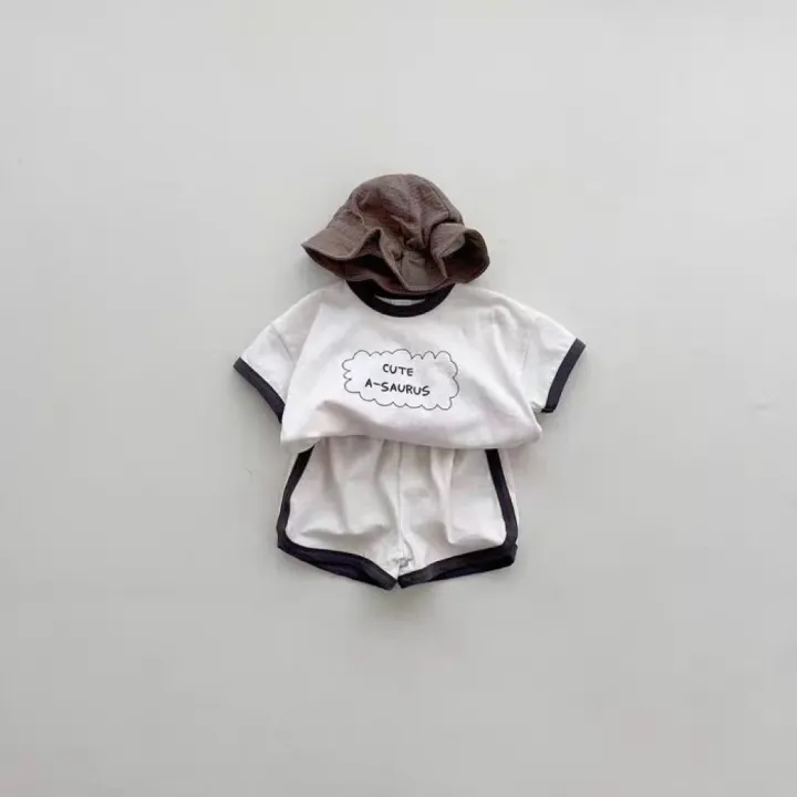 TZ24047%20Summer%20New%20Sports%20Style%20Set%20New%20Letter%20Baby%20Round%20Neck%20Simple%20Casual%20T-shirt%20Shorts%20Two%20Piece%20Set%20-%20Image%204