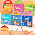 Reusable Sticker Book for Kids, Busy Book for Toddlers 1-3, Animal Stickers, Toddler Travel Toys, Jelly Quiet Book 6 Themes Preschool Learning Activities for Toddlers Ages 3-6(Animals). 