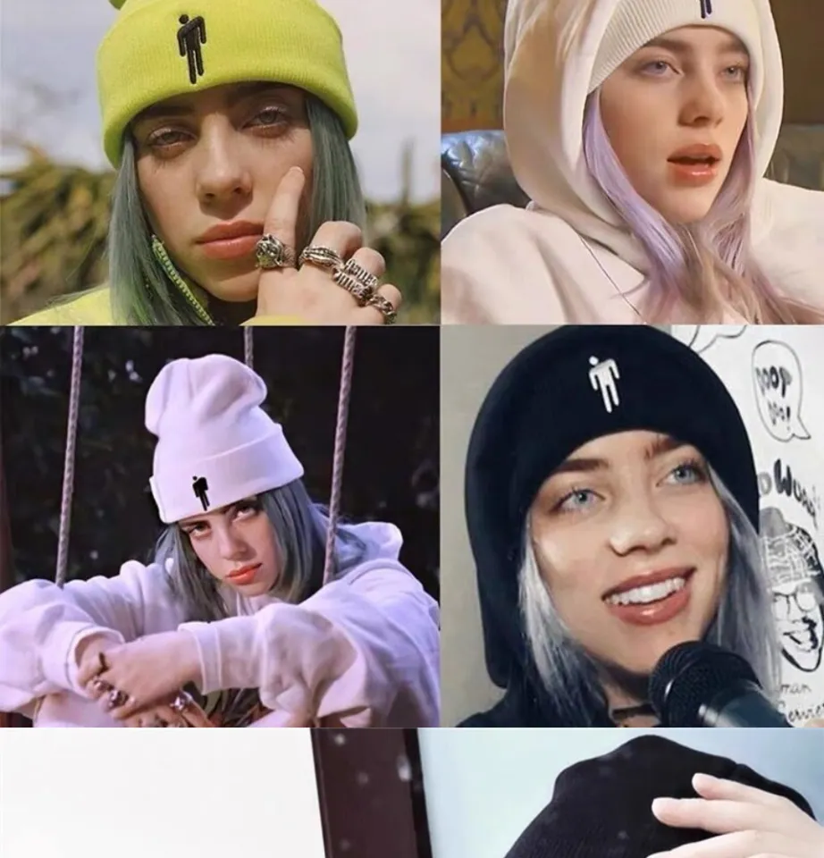 colors fashion Billie Eilish beanie knitted winter unisex hip