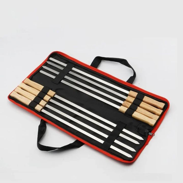 6/8pcs%20Kabab%20Koobideh%20Skewers%2017%20Inch%20Stainless%20Steel%20Grilling%20BBQ%20Skewer%20Reusable%20Barbecue%20Skewers%20Flat%20Stick%20with%20Wood%20Handle%20-%20Image%207