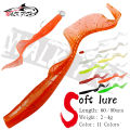 WALK FISH 10Pcs 60MM 80MM Lifelike Fish Lure Spinpoler Bait Worms Artificial Silicone Soft Lure Bass Pike Fish Lure Wobbler.