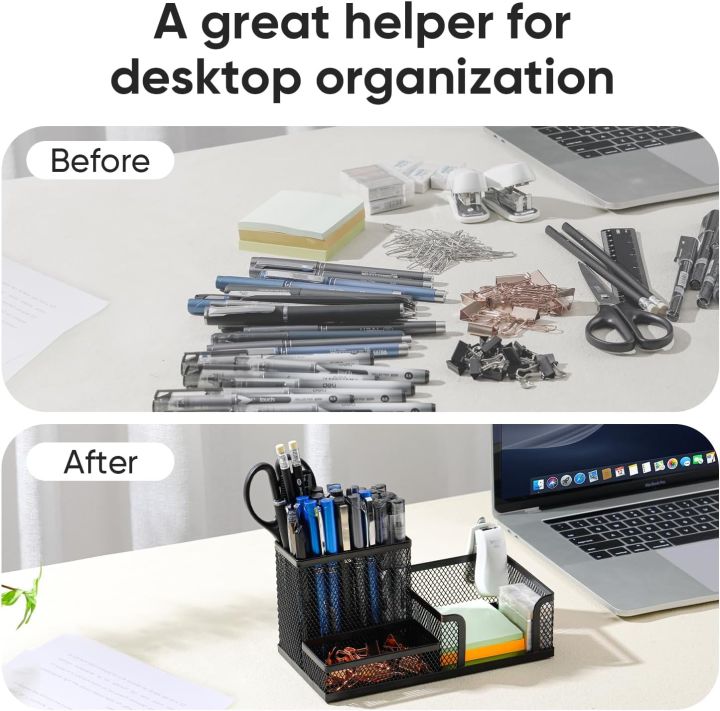 Black%20Mesh%20Desk%20Organizer%20-%203-Tier%20Storage%20with%20Pencil%20Holder%20&%20Baskets,Office%20Supplies%20Organizer%20for%20Desktop,%20Home%20&%20School%20Use%20-%20Image%203