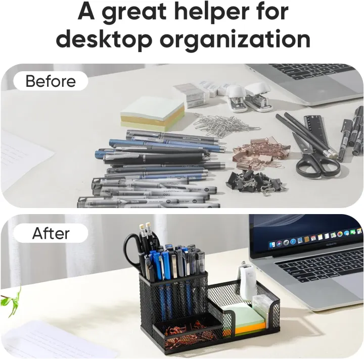 Black%20Mesh%20Desk%20Organizer%20-%203-Tier%20Storage%20with%20Pencil%20Holder%20&%20Baskets,Office%20Supplies%20Organizer%20for%20Desktop,%20Home%20&%20School%20Use%20-%20Image%203