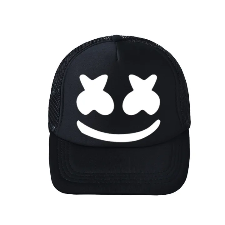 DJ%20Hip%20Pop%20Hat%20Marshmello%20Cosplay%20Baseball%20Cap%20Sunshade%20Adjustable%20Mesh%20Hats%20Breathable%20Adult%20Trucker%20Unisex%20Party%20-%20Image%207